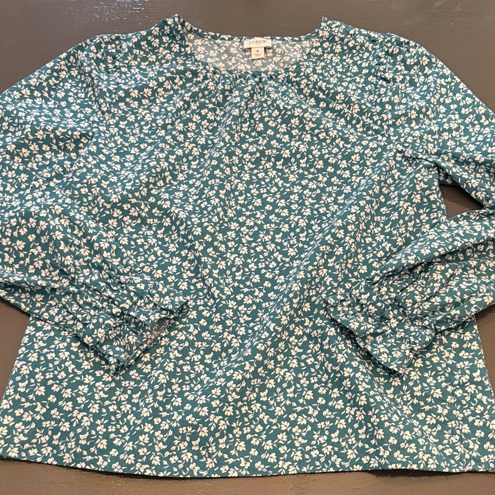 J. Crew long sleeve floral blouse